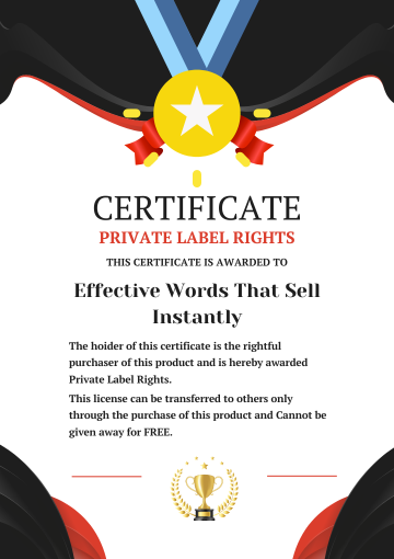 Effective Words That Sell Instantly PLR